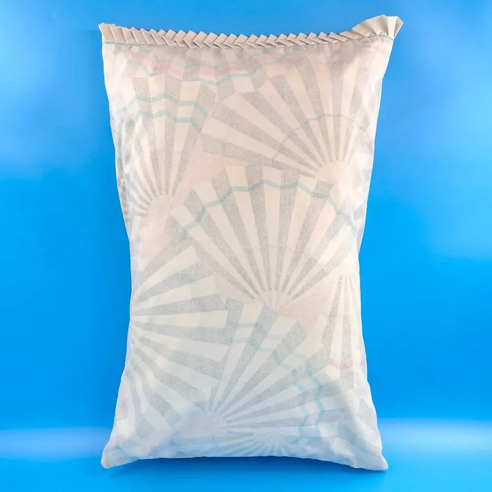 Vintage 80s Pillowcase Pastel Fan Dance Martex Artelier 1980s Art Deco